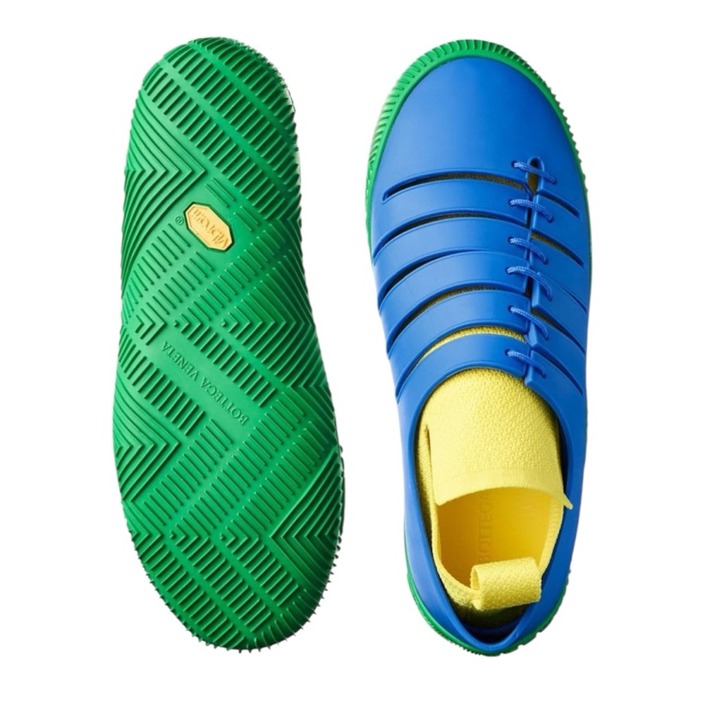 BOTTEGA VENETA Climber Paneled Sneakers Blue/Green/Yellow Size 37 EU